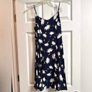 Navy Dress with White Floral Pattern